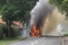 Captured on film: The bus on fire captured by a passer-by