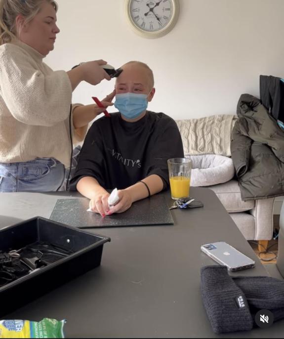 The Northern Echo: Mollie having to get what was left of her hair shaved off The Northern Echo: Mollie having to get what was left of her hair shaved off