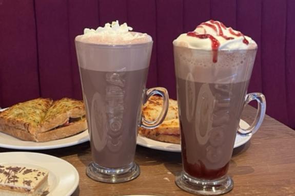 The Northern Echo: I really enjoyed trying the Roasted Hazel Hot Chocolate (left) and Black Forest and Cream Hot Chocolate (right) The Northern Echo: I really enjoyed trying the Roasted Hazel Hot Chocolate (left) and Black Forest and Cream Hot Chocolate (right)