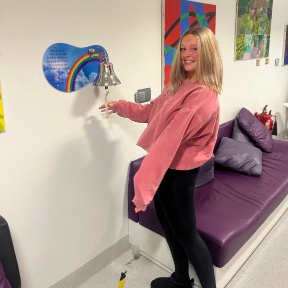 The Northern Echo: Mollie Mulheron ringing the bell The Northern Echo: Mollie Mulheron ringing the bell