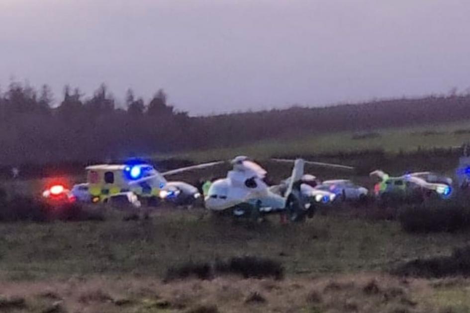 Air ambulance at serious crash in Cockfield near Bishop Auckland 