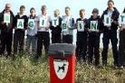 GET THE MESSAGE: Easington youngsters launch the responsible dog ownership campaign at Crimdon Dene yesterday