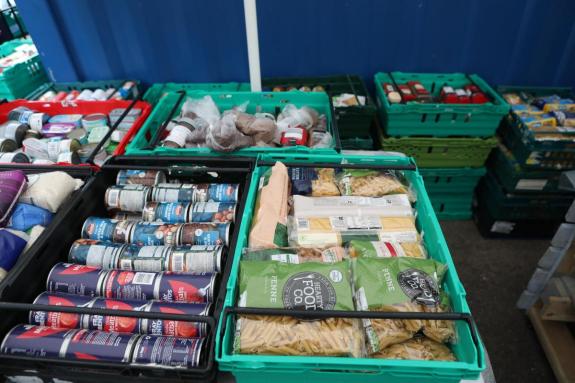 The Northern Echo: Much needed supplies laid out in crates at a food bank The Northern Echo: Much needed supplies laid out in crates at a food bank