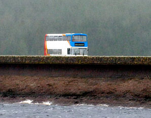 The Northern Echo: The bus Rob Sloan took after completing most of the Kielder Marathon.