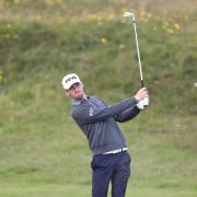 Andrew Wilson teeing off at Royal Portrush earlier this week