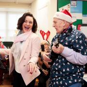 Shirley Ballas dancing with 98 year old Bill Blewitt at AgeUK in Darlington as she surprised the Ukelele orchestra Picture: SARAH CALDECOTT