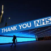A sign by Wembley Park Tube Station in London that thanks the hardworking NHS staff who are trying to battle coronavirus Picture: JOHN WALTON/PA