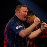 Glen Durrant in action in the PDC.