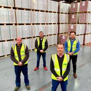 Andy Duce, front, in the Kellars’ depot in Shildon with, from left, Ian Booth, depot manager; Ben Paterson, transport manager; and Guy Coser, project manager.