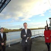From left, Andy Koss, Head of Sembcorp Energy UK, Frans Calje, CEO of PD Ports, and Julie Underwood, Executive Director of International Trade at the North East England Chamber of Commerce