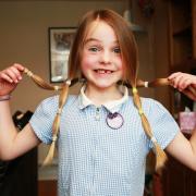 Eden Conroy from Tow Law gets her hair cut to raise money for the Little Princess Trust charity Picture: SARAH CALDECOTT