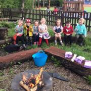 Pupils at Cockton Hill Infants’ School enjoying the outdoors