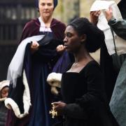 Lady Anne Shelton, played by Amanda Burton, and Anne Boleyn, played by Jodie Turner-Smith.