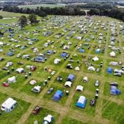 Soically distanced tents each with toilets at last year's Deer Shed Base Camp