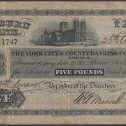 The Leyburn Bank £5 note from 1899, which is one of a number of rare banknotes from the region to be auctioned in London next week