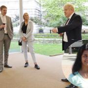 Pharmacist Pete Horrock and Station View Medical Centre manager Sarah Westgarth at a NHS reception in the garden of No 10 Downing Street, and the late Dr Poornima Nair