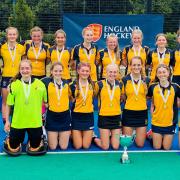 Thirsk Under-16s girls' hockey team celebrate after winning England Hockey's National Cup competition at Nottingham Hockey Centre. The North Yorkshire side beat Kent team HC Knole Park 3-2 in the final.