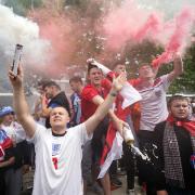 Fans outside Wembley Stadium ahead of the Euro 2020 semi-final between England and Denmark