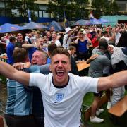 England fans at a fan park in Newcastle. PICTURE: NORTH NEWS.