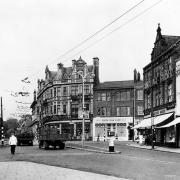 Blackwellgate, Darlington, in the 1950s, with the Green tree cafe occupying the corner