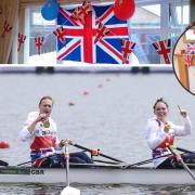Laurence Whiteley and Lauren Rowles with their gold medals Picture: PA