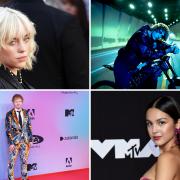 (clockwise) Billie Eilish, Justin Bieber, Olivia Rodrigo, Ed Sheeran are Grammy Nominees for 2022. Credit: PA