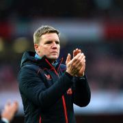 Newcastle United manager Eddie Howe applauds the fans after the final whistle during the Premier League match at the Emirates Stadium (PA)