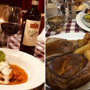 Images of stunning dishes served up at Caruso (photos from Tripadvisor). Pictured left, signature dish Pollo Caruso and right, the traditional Sunday lunch course.