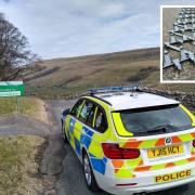 Officers from North Yorkshire Police pursued the dangerous driver for two hours before the car was brought to an abrupt stop by a stinger device. Picture: NORTH YORKSHIRE POLICE.