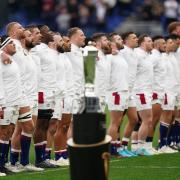 England's Nick Isiekwe lines up with team-mates before the Guinness Six Nations match at Stadio Olimpico in Rome, Italy. Picture: PA