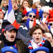 France fans celebrate after winning the Guinness Six Nations match at Murrayfield Stadium, Edinburgh.  Picture: PA