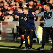 Eddie Howe and Jason Tindall in the technical area together last season