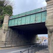Work is taking place to repair and repaint the railway bridge in North Road, Darlington Picture: NETWORK RAIL