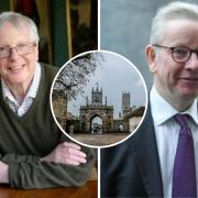 Multi-millionaire Jonathan Ruffer has penned a letter to Levelling Up minister Michael Gove. Pictures: NORTHERN ECHO. and PA MEDIA.