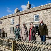 Spain’s Field Farm which has been moved stone by stone from Weardale will soon be open to visitors, pictured Sally Dixon Assistant Director of Partnerships and Communications, Rhiannon Hiles Chief Exec, Yvonne Forster who’s Aunt and Uncle