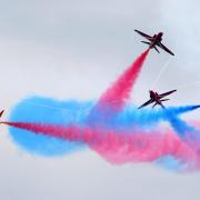 The RAF Red Arrows in their last display at Teeside Airshow in 2016