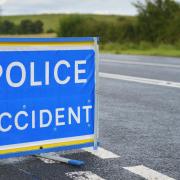 File photo: Police accident sign.