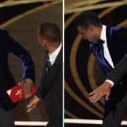 Will Smith slapping Chris Rock at the Academy Awards. Credit: PA