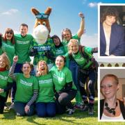 Despite her massive fear of heights, Sharon Chorley, from Consett, joined 12 other people to take part in the ‘Jump of Their Lives’ Macmillan fundraiser. Pictures: MACMILLAN and SHARON CHORLEY.