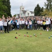 Bowlers gather in South Park, Darlington, to remember Andy Dixon. Picture: Peter Barron