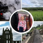 Highlights from a journey on the North Yorkshire Moors Railway. (L-R) A NYMR steam train, the views of North Yorkshire countryside, Whitby Abbey and Goathland Station. Credit: HANNAH COLLEY/NYMR