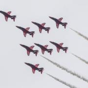 The Red Arrows at Teesside Airshow in years gone by