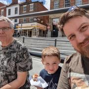David Jones, right, drove dad Allen and son Harry on a 200-mile round trip to see the Teesside Airshow, but they ended up having an underwhelming lunch in Darlington town centre. Not pictured: any aeroplanes Picture: DAVID JONES