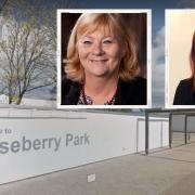 Cllrs Lynn Hall (left) and Rachel Creevy (right) spoke at a joint health scrutiny committee meeting at Roseberry Park Hospital in Middlesbrough.