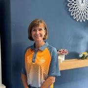 Durham-based sports physiotherapist Femke van Dreven tries on her volunteer uniform before heading to Birmingham to work at the Commonwealth Games                  
                        Picture: DURHAM CITY PHYSIO & PODIATRY