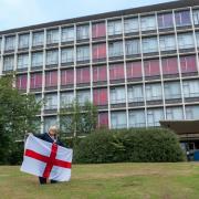 The England flag is flying at County Hall in Durham ahead of the Euros final on Sunday Picture: Durham County Council