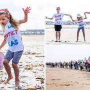 The Reclaim Our Sea collective took to beaches along the North East coastline on Sunday morning to highlight the “imminent danger” to the sea and its wildlife. Pictures: STUART BOULTON