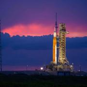 Nasa’s Space Launch System (SLS) rocket with the Orion spacecraft aboard. Picture: PA