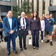 Skerningham objectors group with David Clark, Alan Macnab and Roz Henderson (front) outside Darlington Town Hall by Gareth Lightfoot