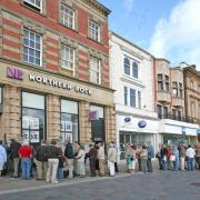 There were huge queues outside of Northern Rock branches across the country for days as people worried about their savings. Picture: NORTHERN ECHO